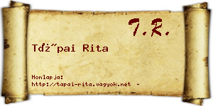 Tápai Rita névjegykártya