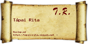 Tápai Rita névjegykártya
