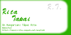 rita tapai business card